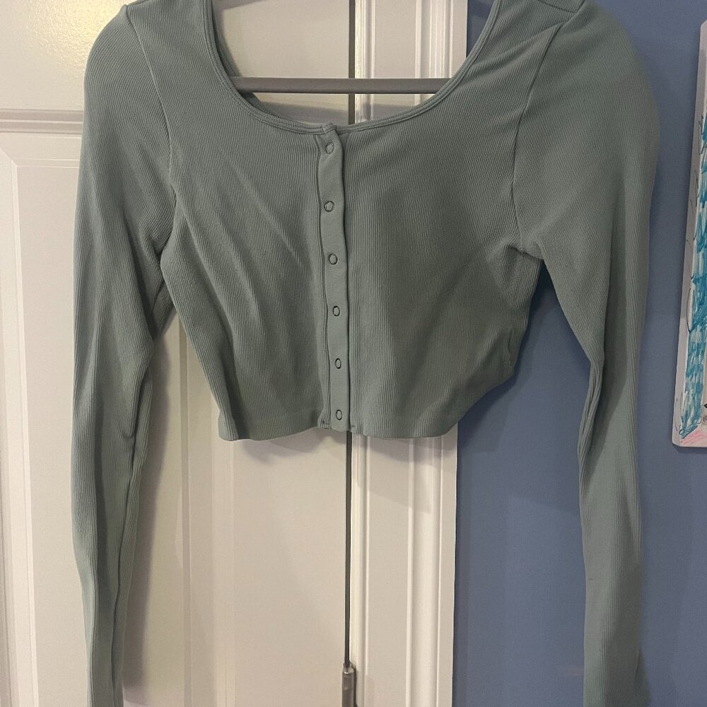 Greenish-Blue Aeropostale Seriously Soft Crop Top